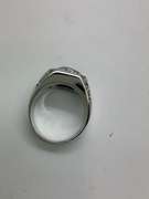 CERTIFIED MENS 14K WHITE GOLD AND DIAMOND RING
