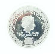 Tokelau Queen Elizabeth 5 Dollar Silver Coin with Scorpio Insignia