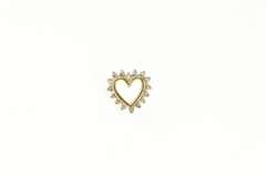10K Yellow Gold Diamond Heart Love Symbol Single Stud Earring