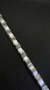 HANDSOME MATTE FINISH 14K WHITE GOLD MEN'S BRACELET WITH 1.75 CT DIAMONDS