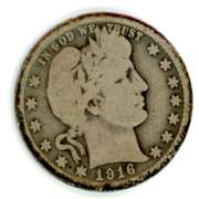 1916 Barber Silver Quarter