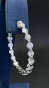 STUNNING 5.60 CARATS T.W. DIAMOND HOOPS 14K WHITE GOLD EARRINGS