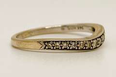 14kt Solid Yellow Gold & Diamond Band Ring