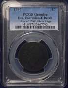 1797 Draped Bust Large Cent PCGS Genuine Exc. Corrosion-F Detail Rev Of 1795, Plain Edge