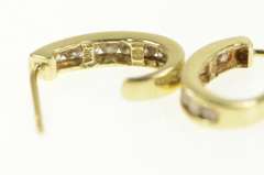 10K Yellow Gold Curved Diamond Semi Hoop Statement Earrings