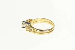 14K Yellow Gold 0.82 Ctw Diamond Baguette Engagement Bridal Ring