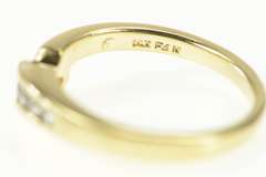 14K Yellow Gold Graduated Diamond Bypass Wedding Band Ring