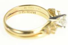 14K Yellow Gold 0.82 Ctw Diamond Baguette Engagement Bridal Ring