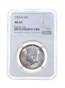 MS65 1964-D Kennedy Half Dollar - Graded NGC