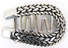 Vintage Hand Wrought Steel Horseshoe Belt Buckle