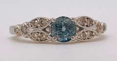 14kt Solid White Gold, Tanzanite, & Diamond Ring