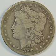 Scarce 1890-CC Morgan Silver Dollar. Nice circ
