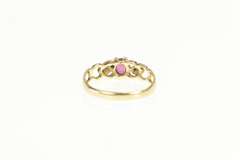 10K Yellow Gold Oval Natural Ruby Diamond Accent Heart Ring