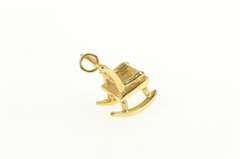 14K Yellow Gold 3D Rocking Chair Relaxation Symbol Charm/Pendant