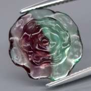 Glowing! 5.74ct Bi-color Fluorite carving
