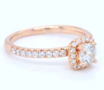 Brilliant Rose Gold Lab Grown Diamond with Yellow Gold Diamond Wedding Set