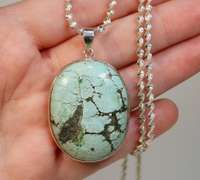 Simply gorgeous sterling and Turquoise cabochon necklace