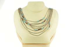Sterling Silver Southwestern Turquoise Liquid Silver Layered Necklace