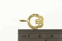 14K Yellow Gold Claddagh Traditional Celtic Irish Loyalty Pendant