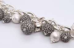 925 Sterling Silver Ball Charms Bracelet