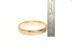 9K Yellow Gold Victorian English 1895 Leaf Engraved Bangle Bracelet