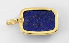 Alluring Lapis & Diamond Pendant in 14K YG