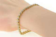 10K Yellow Gold 0.75 Ctw Diamond Wavy Link Classic Tennis Bracelet