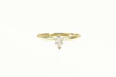 10K Yellow Gold 0.14 Ct Marquise Diamond Classic Engagement Ring