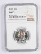 MS65 1956 Washington Quarter - MONSTER TONING - Graded NGC