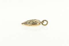 14K Yellow Gold Victorian Thistle Forget Me Not Heart Charm/Pendant