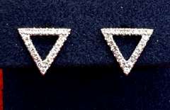 14K WHITE GOLD PUSH BACK EARRINGS WITH 0.12 CARAT OF DIAMOND