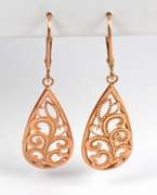 Pretty Rose Gold Dangle Earrings