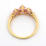 Sweet 3 Heart Pink Topaz Ring