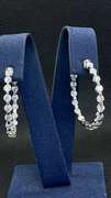 STUNNING 5.60 CARATS T.W. DIAMOND HOOPS 14K WHITE GOLD EARRINGS