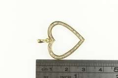 10K Yellow Gold 0.75 Ctw Baguette Diamond Heart Love Symbol Pendant