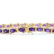 Plated 18KT Yellow Gold 10.00ctw Amethyst Bracelet
