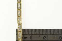 14K Yellow Gold 1.80 Ctw Squared Diamond Classic Tennis Bracelet