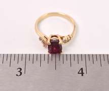 Ravishing Rhodolite Garnet and Diamond Ring in 14K Yellow Gold