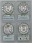 4 Diff. PCGS MS70 FS graded $1 Silver Eagles 2019 to 2021