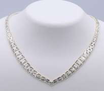 925 Sterling Silver Italian Fancy Link Necklace
