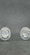 UNIQUE 2.00 CARATS T.W. OVAL PAVE SET DIAMOND STUDS