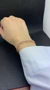 STUNNING SPARKLING 18K ROSE GOLD TRI LINK DIAMOND BRACELET