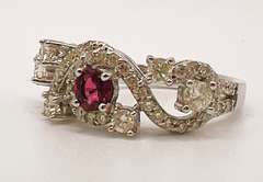 14kt Solid White Gold, Pink Tourmaline, & Diamond Ring