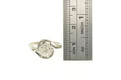 14K White Gold 0.21 Ctw Round Diamond Cluster Vintage Ring