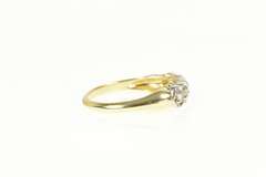 14K Yellow Gold 1950's Heart Five Diamond Wedding Band Ring