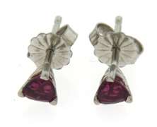 White Gold .65ct Trillion Pink Spinel Stud Earrings