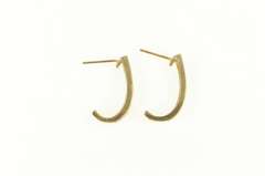 14K Yellow Gold 0.50 Ctw Classic Diamond Channel Curved Bar Earrings