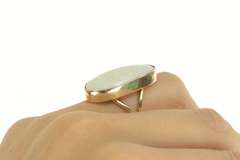 14K Yellow Gold 16.00 Ct Natural Opal Bezel Statement Ring