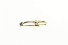 10K Yellow Gold Pave Baguette Diamond Curvy Cross Faith Pendant