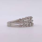 14kt Solid White Gold & Diamond Band Ring